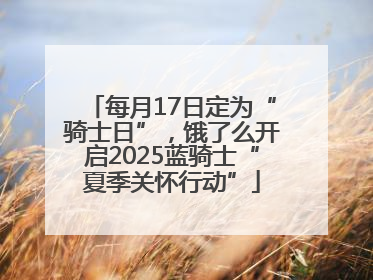 每月17日定为“骑士日”，饿了么开启2025蓝骑士“夏季关怀行动”